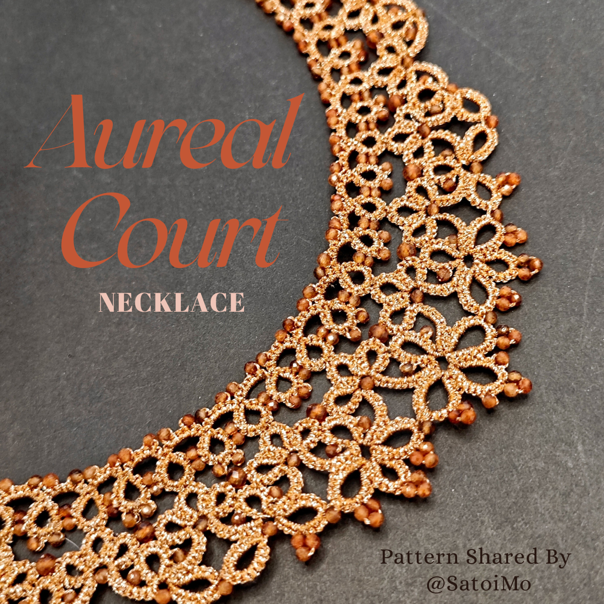 Free Tatting Necklace Pattern with LIFEACT Metallic Thread | Aureal Court Design