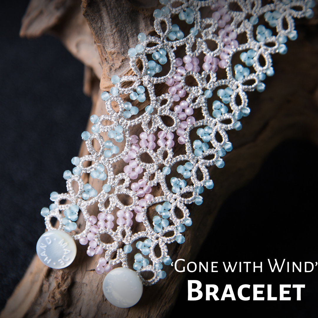 Free Two-Color Tatting Bracelet Pattern with LIFEACT Metallic Thread | Gone with Wind Design