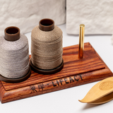 WOODEN THREAD SPOOL HOLDER & TRAY
