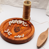 WOODEN THREAD SPOOL HOLDER & TRAY