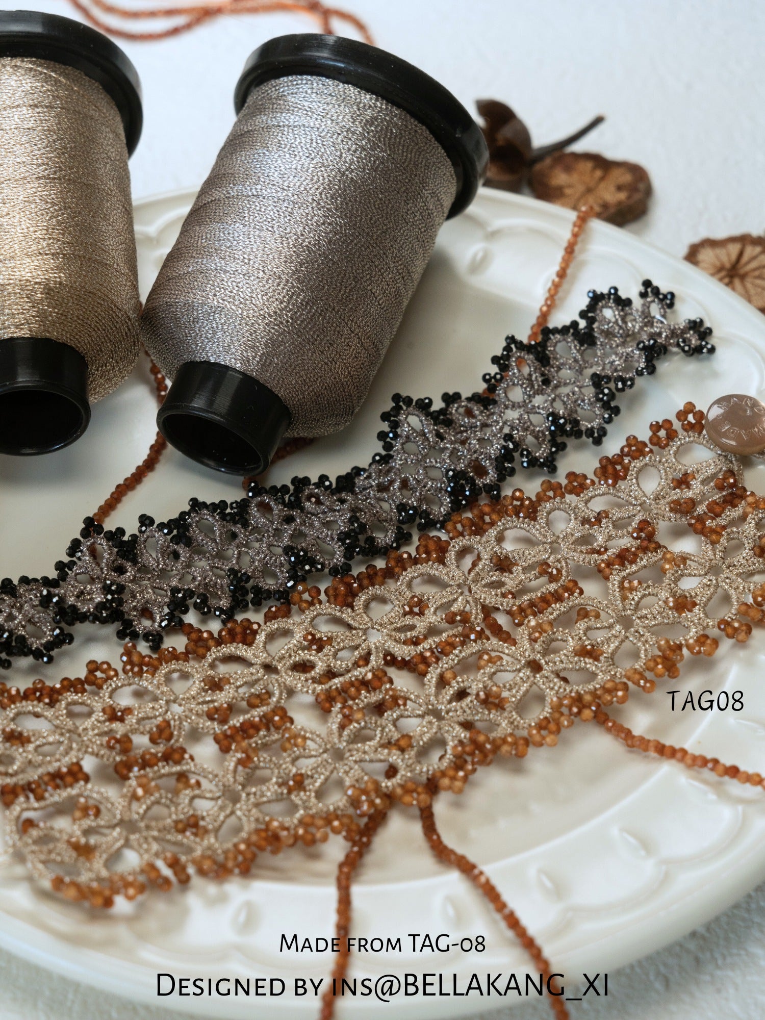 Silver Infused Threads SILVER SHINNY THREAD FOR SHUTTLE TATTING | OEKO-TEX® I Class Certified ...
